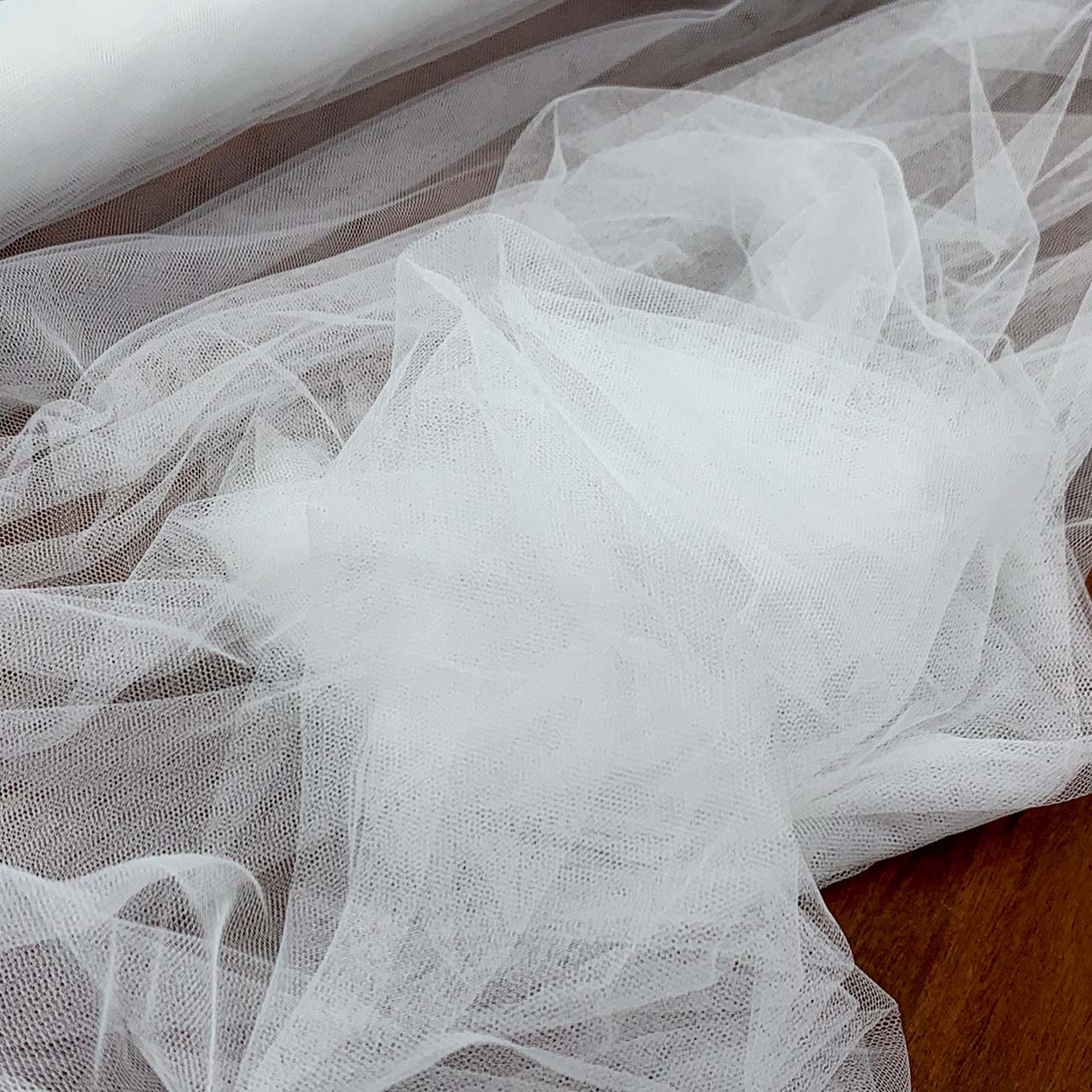 White bridal tulle veil fabric 300cm wide - fine delicate net - by