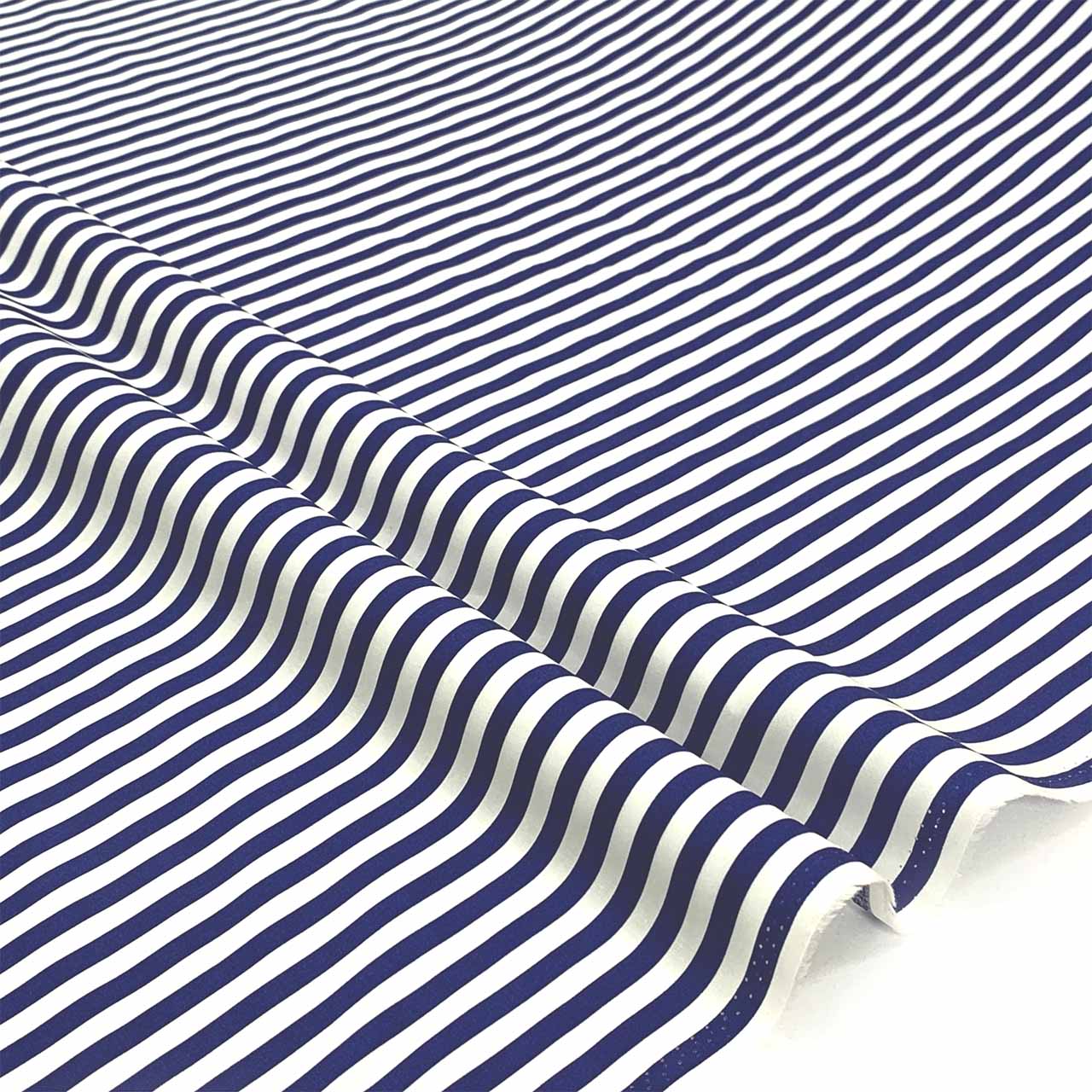 navy white stripe cotton sateen material - Fabric Collection