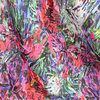 Kaleidoscope Printed Linen Fabric | Hot Pink