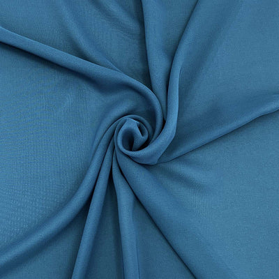polyester chiffon peacock blue fabric