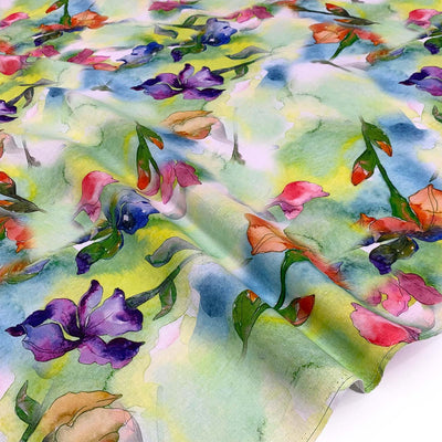 Frolic Green Printed Linen - Fabric Collection