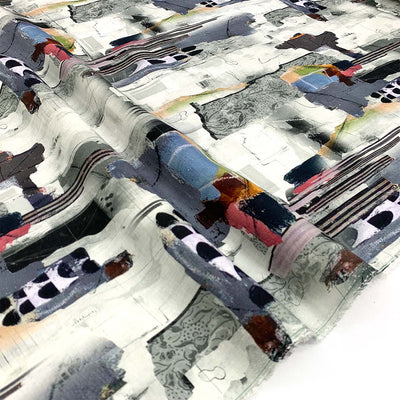 Printed Linen Giotto Charcoal - Fabric Collection