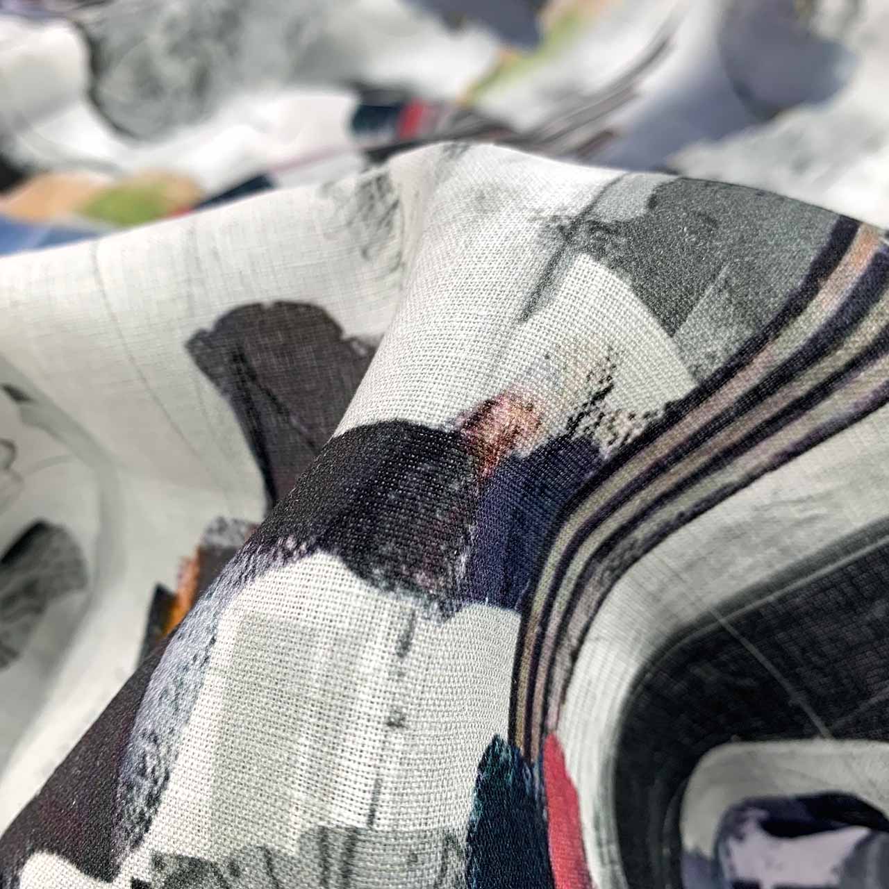 Giotto Printed Linen | Charcoal