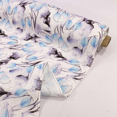 Tulip Bud Printed Linen | Blue