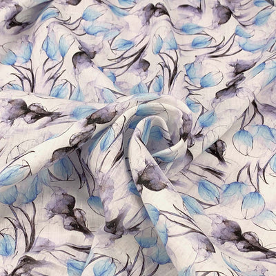 Tulip Bud Printed Linen | Blue