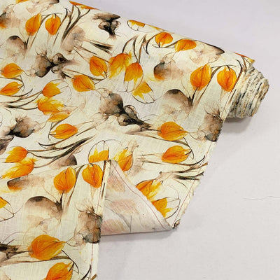 Tulip Bud Printed Linen | Sunset