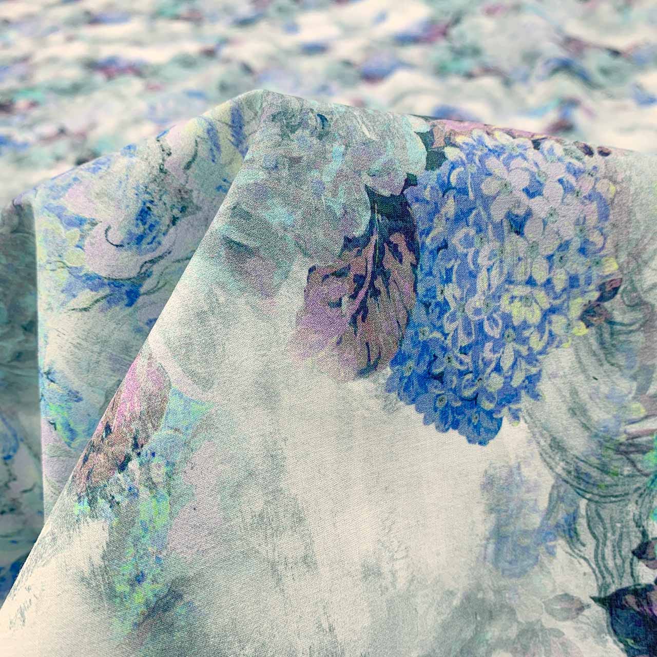 Villeta Printed Linen | Dusty Blue