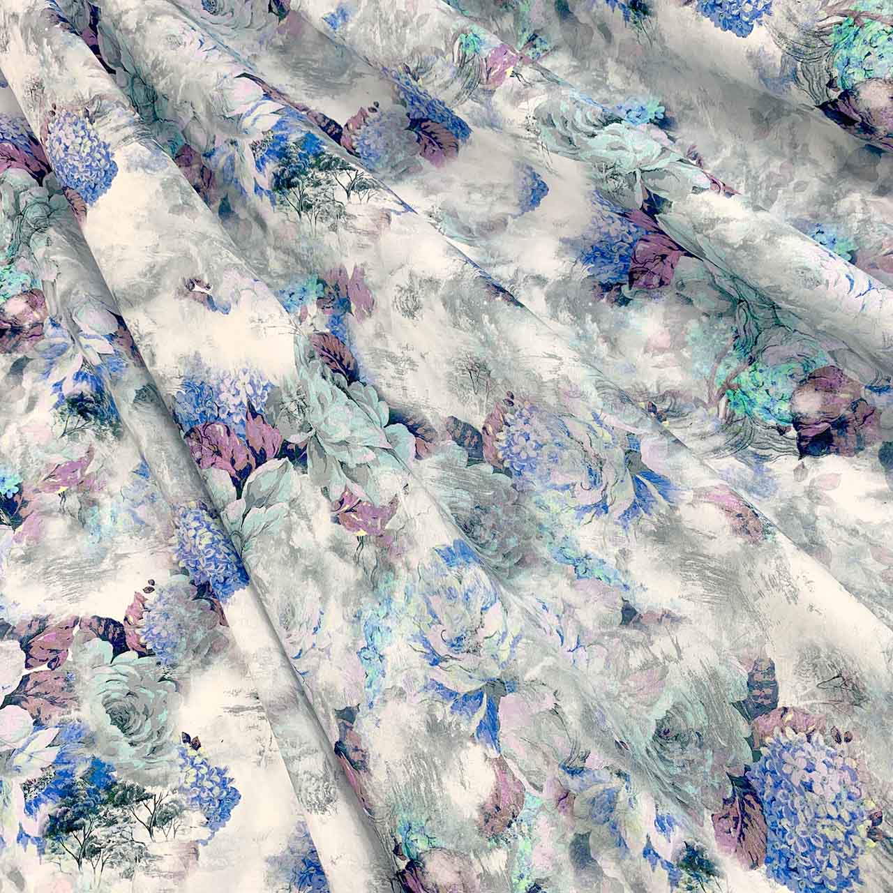 Villeta Printed Linen | Dusty Blue