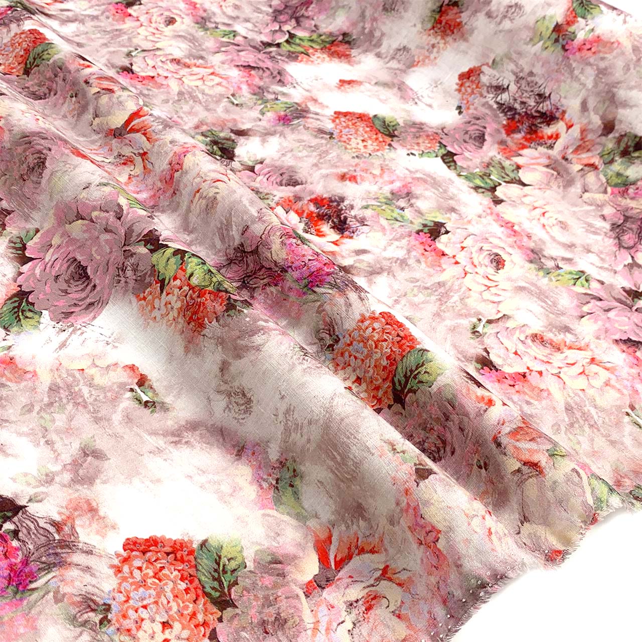 Villenta Printed Linen Dusty Rose - Fabric Collection