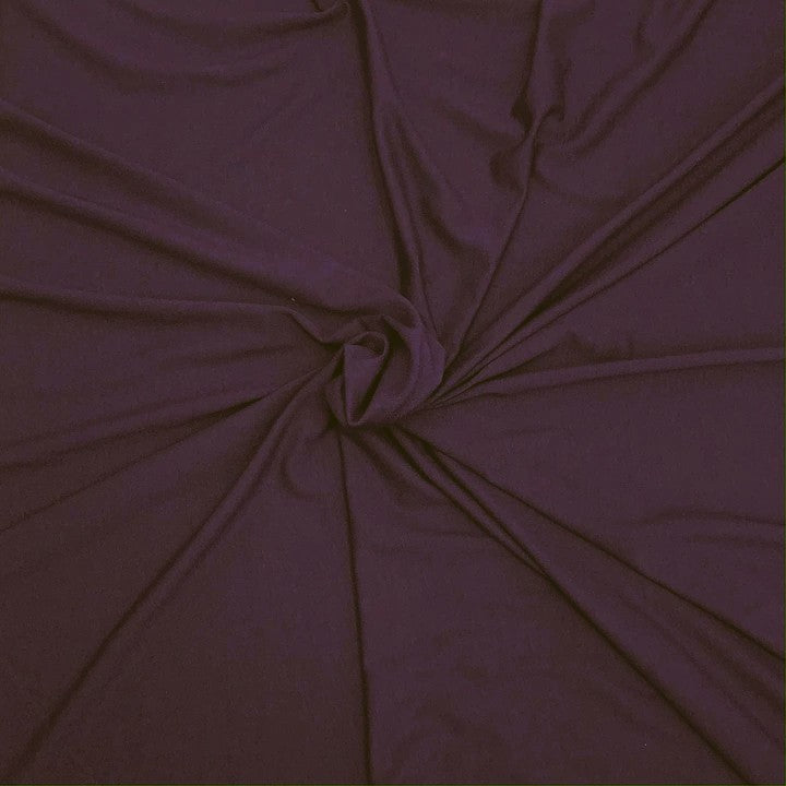 Plum bamboo jersey fabric with smooth finish and soft drape, ideal for breathable, lightweight garments - Fabric Collection