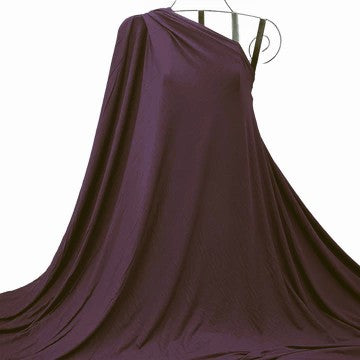 Plum bamboo jersey fabric with smooth finish and soft drape, ideal for breathable, lightweight garments - Fabric Collection