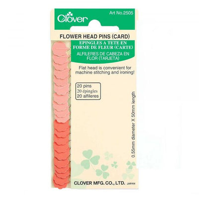 Clover flower head pins, 20 pins packet, long sharp pins for medium weight cotton, linen fabrics - Fabric Collection