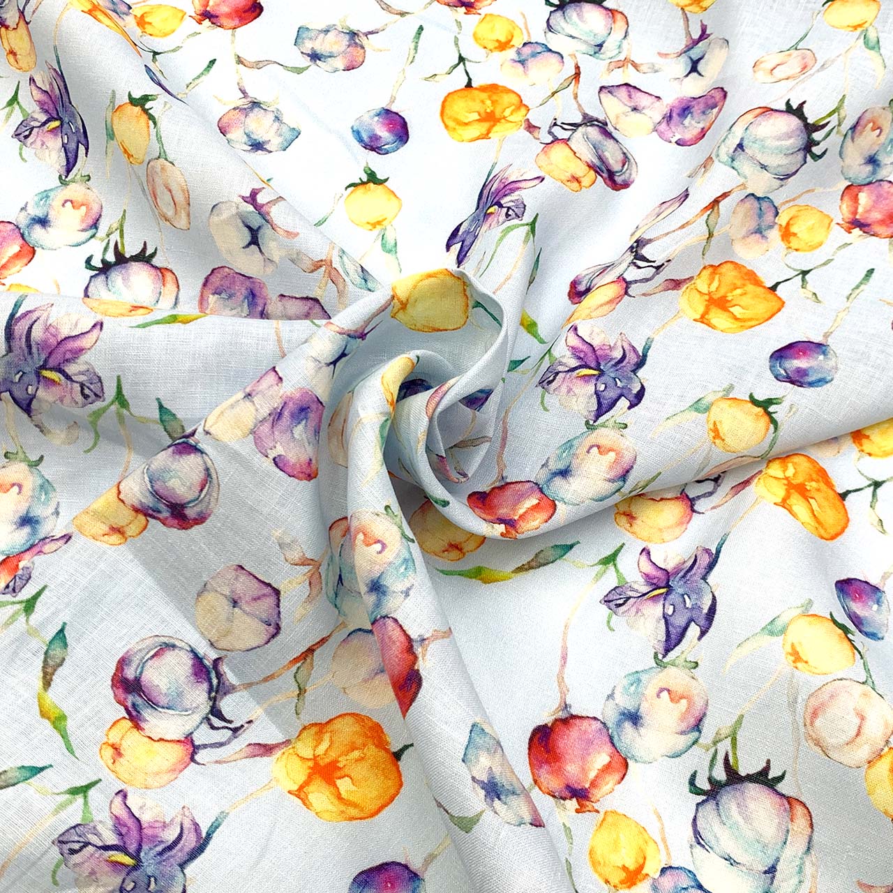 Ophelia Printed Linen | Blue