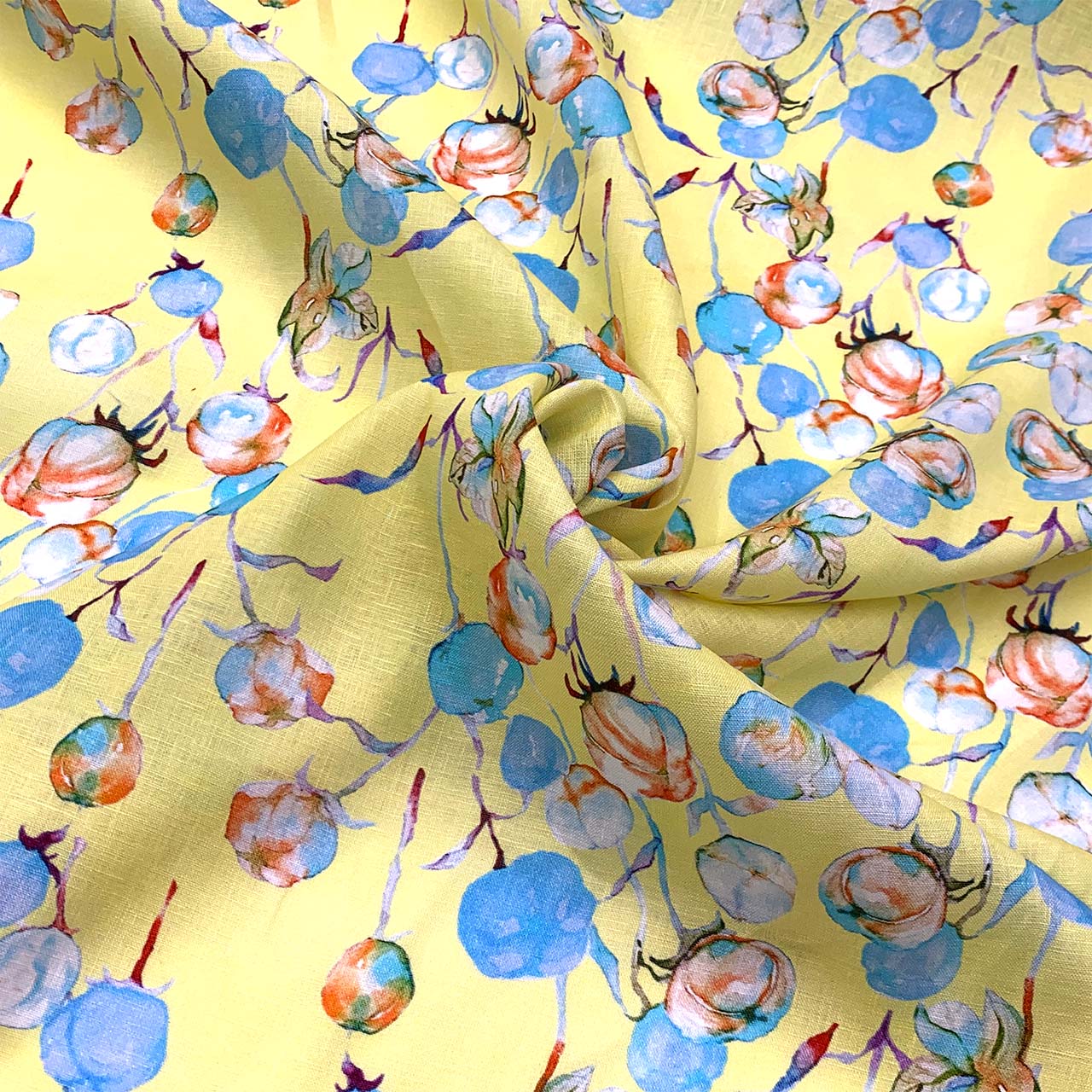 Ophelia Printed Linen | Lemon
