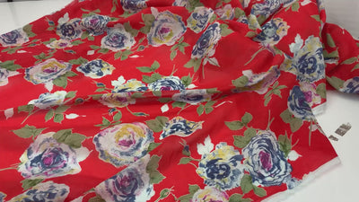 Cotton Voile | Red Rose Print