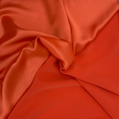 orange crepe fabric italian fabric collection tangelo crepe satin - Fabric Collection