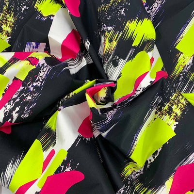 Abstract Collage Cotton Sateen | Bright Pink