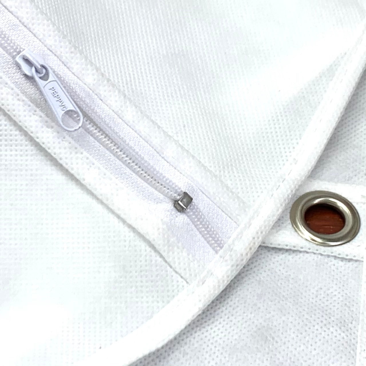 bridal garment bag white zipper front 