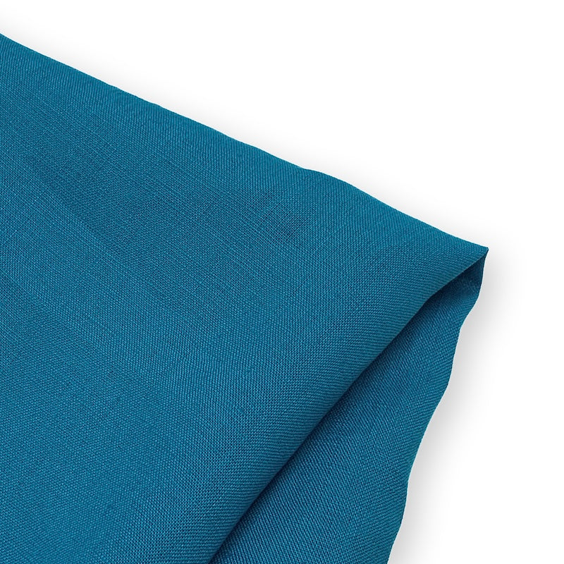 Ocean Blue Como linen fabric, medium-weight natural textile woven from European flax yarn – Fabric Collection