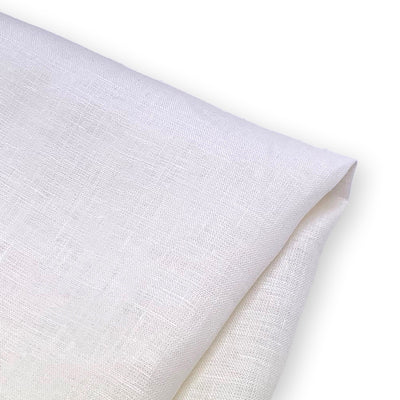 White Como linen fabric, medium-weight natural textile woven from European flax yarn – Fabric Collection