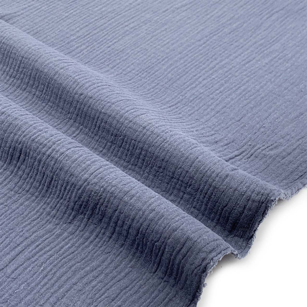 cotton fabric textured steel blue double cotton gauze fabric collection