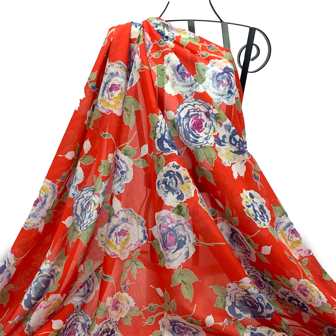 Cotton Voile | Red Rose Print