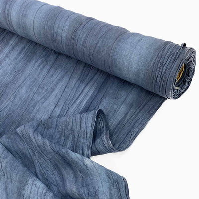 baltic navy crinkle linen blue textured linen - Fabric Collection