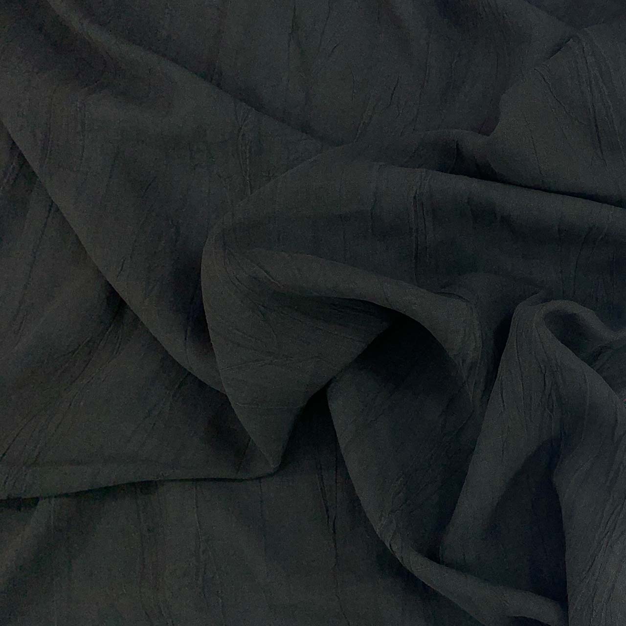 black crinkle linen black texture linen -Fabric Collection
