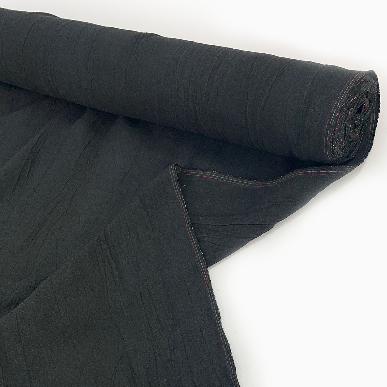 black texture linen black crinkle linen - Fabric Collection