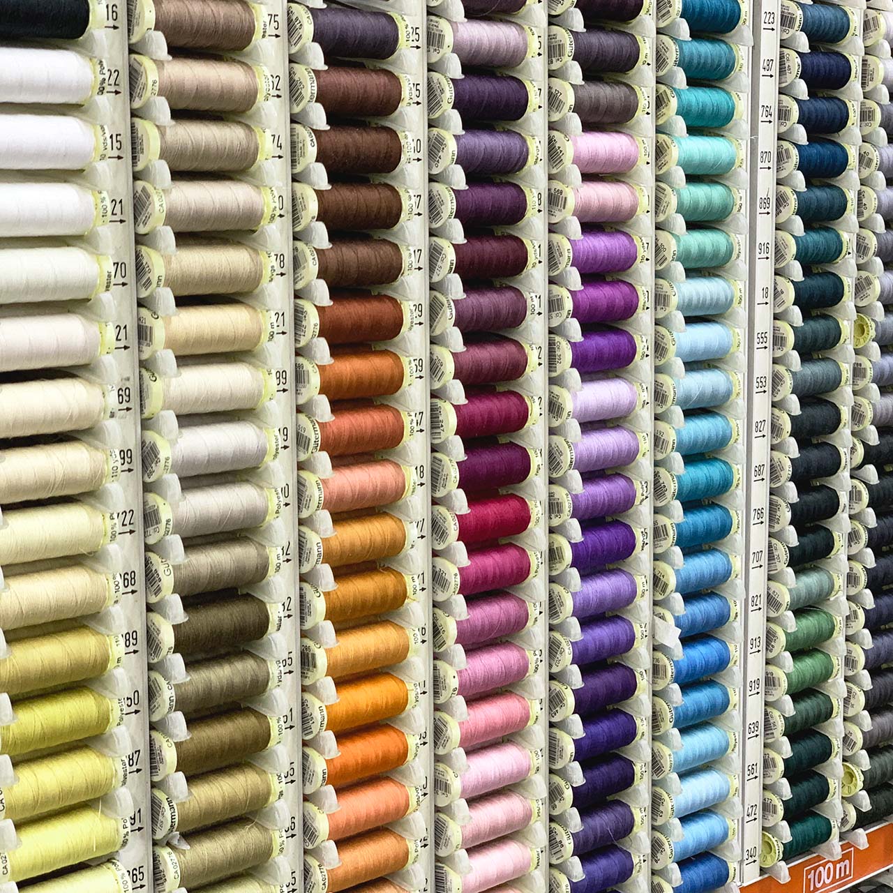 Gutermann Sew-All thread collection, 100 metres spools for sewing fabrics - available at Fabric Collection Brisbane
