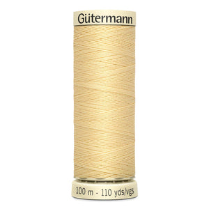 Gutermann Sew-All thread, 100 metres sewing spool, cream, colour 325, article 788988