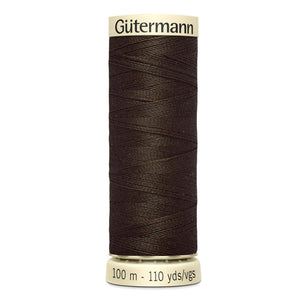 Gutermann Sew-All thread, 100 metres sewing spool, dark brown, colour 21, article 788988