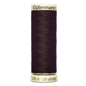 Gutermann Sew-All thread, 100 metres sewing spool, dark chocolate brown, colour 23, article 788988