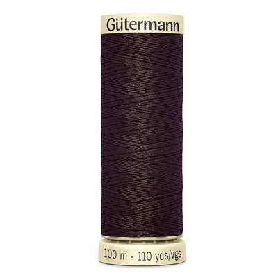 Gutermann Sew-All thread, 100 metres sewing spool, dark chocolate brown, colour 23, article 788988