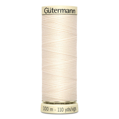 Gutermann Sew-All thread, 100 metres sewing spool, ecru, colour 802, article 788988