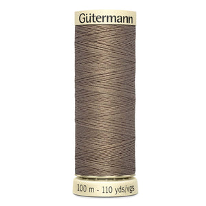 Gutermann Sew-All thread, 100 metres sewing spool, latte brown, colour 160, article 788988