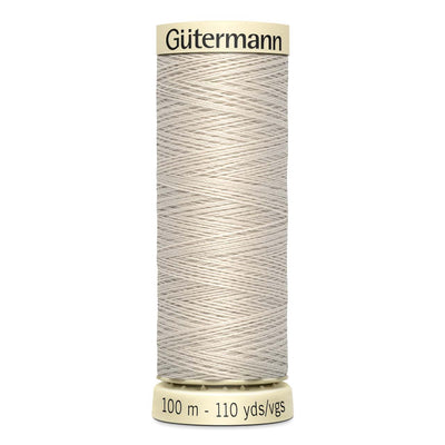 Gutermann Sew-All thread, 100 metres sewing spool, light beige grey, colour 299, article 788988