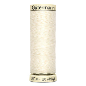Gutermann Sew-All thread, 100 metres sewing spool, natural, colour 111, article 788988