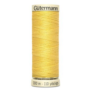 Gutermann Sew-All thread, 100 metres sewing spool, pale daffodil yellow, colour 327, article 788988