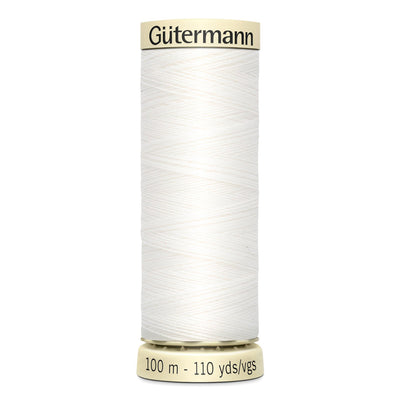 Gutermann Sew-All thread, 100 metres sewing spool, white, colour 800, article 788988 