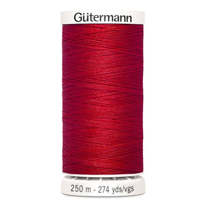 Gutermann Sew-All thread, 250 metres sewing spool, bright red, colour 156, article 717878 