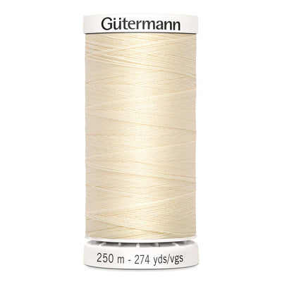 Gutermann Sew-All thread, 250 metres sewing spool, cream, colour 414, article 717878