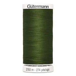 Gutermann Sew-All thread, 250 metres sewing spool, dark avocado, colour 585, article 717878 