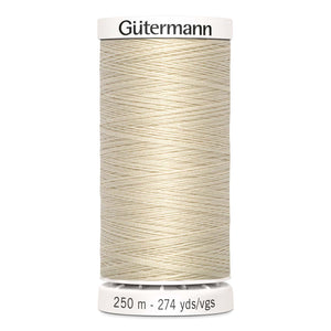Gutermann Sew-All thread, 250 metres sewing spool, dark cream, colour 169, article 717878 