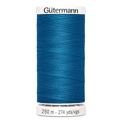 Gutermann Sew-All thread, 250 metres sewing spool, dark peacock blue, colour 25, article 717878