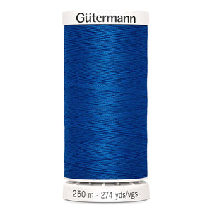 Gutermann Sew-All thread, 250 metres sewing spool, royal blue, colour 322, article 717878