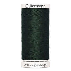 Gutermann Sew-All thread, 250 metres sewing spool, very dark forest, colour 472, article 717878 