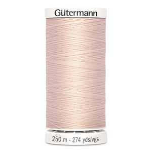 Gutermann Sew-All thread, 250 metres sewing spool, very light peach, colour 658, article 717878