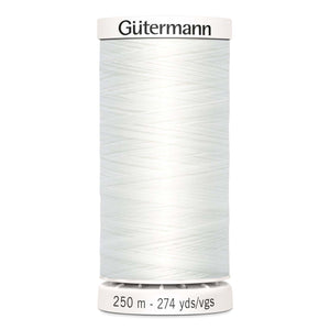 Gutermann Sew-All thread, 250 metres sewing spool, white, colour 800, article 717878