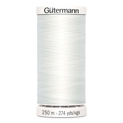 Gutermann Sew-All thread, 250 metres sewing spool, white, colour 800, article 717878